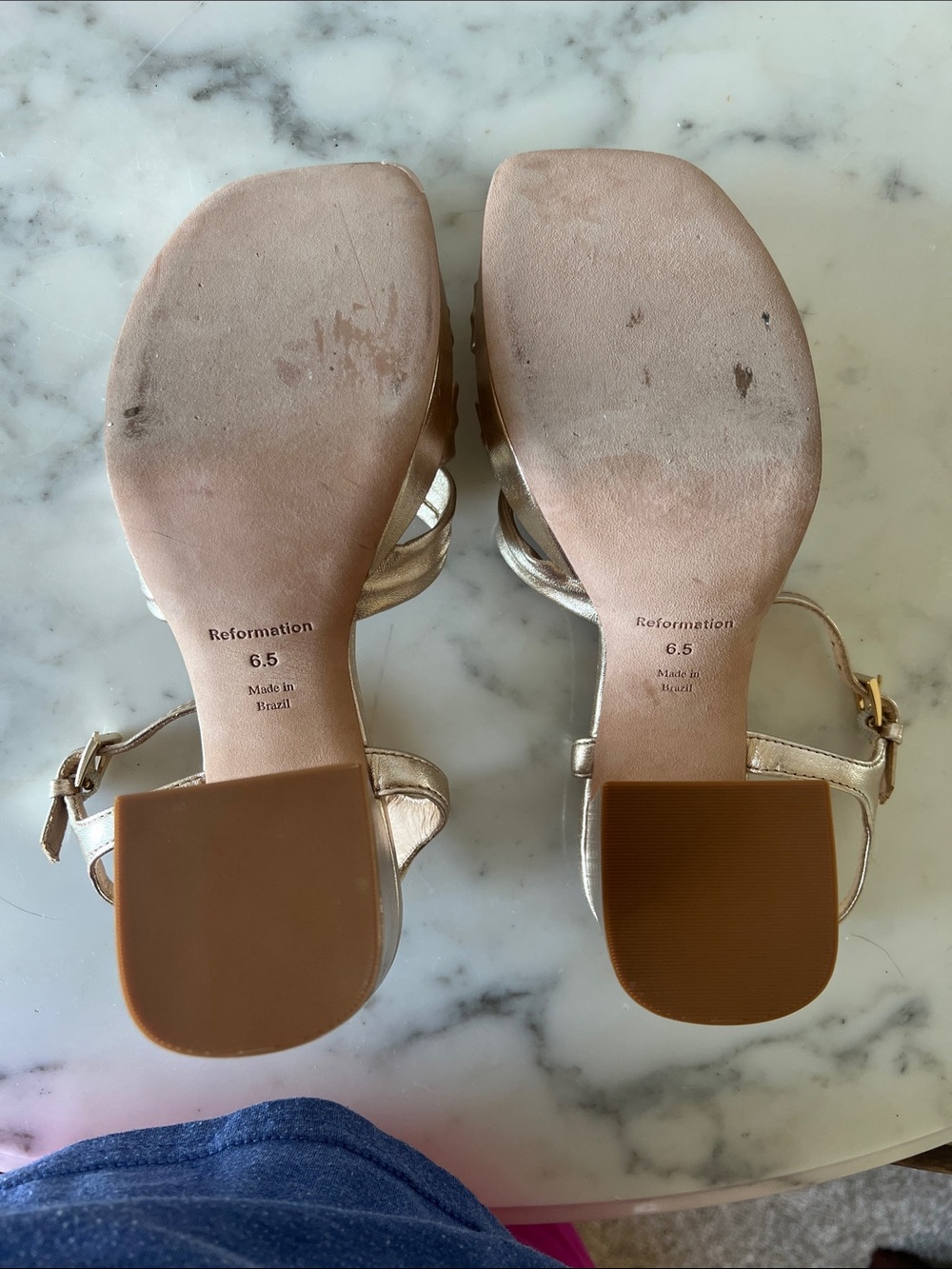 Reformation Gold Knot-Twist Square Toe Sandals - Picture 7 of 7